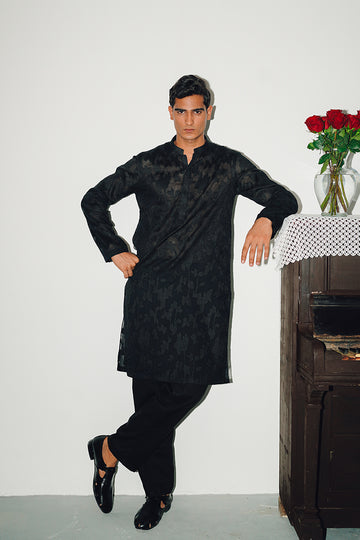 ONYX BLACK KURTA PAJAMA